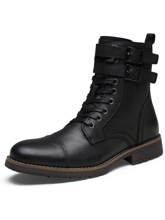 Men\'s Leather Strap Chukka Boots Motorcycle Wear hiking main image 4